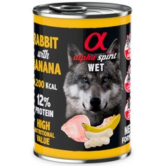 Alpha Spirit Dog Rabbit with Banana - Влажный корм для взрослых собак с кроликом и бананами 400 г