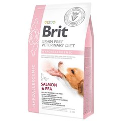 Brit GF Veterinary Diet Dog Hypoallergenic - Беззерновий сухий корм при харчовій алергії для собак з лососем, горохом та гречкою 2 кг