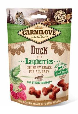 Carnilove Cat Crunchy Snack Duck with Raspberries - Карнілав ласощі для підтримки імунітету котів всіх порід з качкою та малиною 50 г