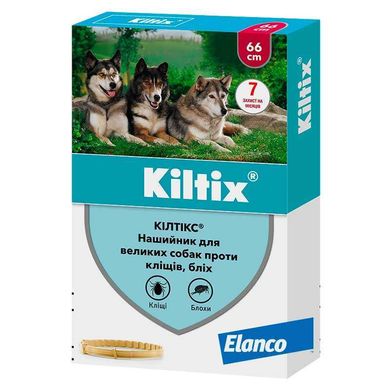 Kiltix - Ошейникдля собак против блох и клещей, 66 см