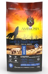Ambrosia Adult Dog Lamb & Fresh Salmon - Амброзія беззерновий корм для дорослих собак з ягням та лососем 2 кг