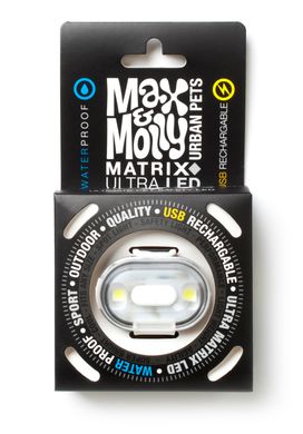 Світлодіодний ліхтарик для собак на нашийник Max & Molly Matrix Ultra LED Safety/Hanging Pack, білий (підвісний)