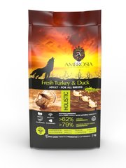 Ambrosia Adult Dog Turkey & Duck - Амброзія беззерновий корм для дорослих собак зі свіжою індичкою та качкою 2 кг