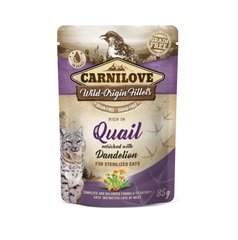 Carnilove Sterilized Cat Quail Dandelion - Вологий корм для стерилізованих котів з перепілкою та кульбабою 85 г