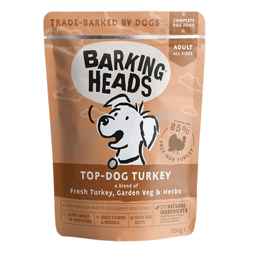 Вологий корм для дорослих собак Barking Heads Top Dog TURKEY з індичкою, 300 г