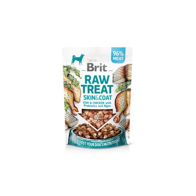 Brit Raw Treat Skin and Coat Freeze-dried - Ласощі для поліпшення вигляду шкіри та шерсті дорослих собак всіх порід з рибою та куркою 40 г