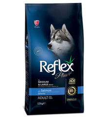 Reflex Plus Adult Dog Food with Salmon for Medium & Large Breeds - Рефлекс Плюс сухой корм для собак средних и больших пород с лососем 15 кг