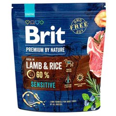 Brit Premium by Nature Sensitive Lamb & Rice - Сухой корм для собак с чувствительным пищеварением с ягненком 1 кг