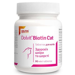 Dolfos Biotyna Cat - Дольфос вітамінно-мінеральний комплекс з біотином для котів 90 міні таблеток