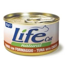 LifeCat консерва для котов с тунцом и сыром 85 г