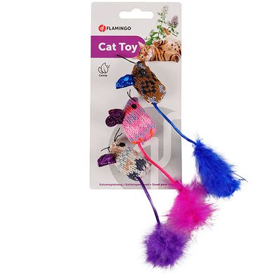 Flamingo Mohaire Mouse Glamour ФЛАМІНГО ВОВНЯНА МИША ГЛАМУР іграшка з котячою м`ятою для котів (0.003кг ( 2,5x4х18,5 см))