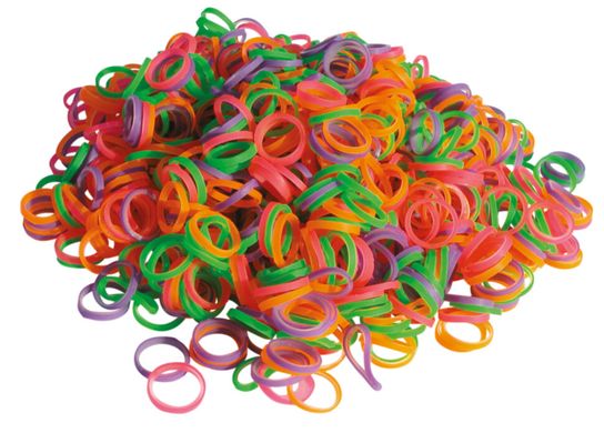 Show Tech Latex Bands Neon Medium - 1000 pcs Top Knot Bands Латексні гумки колір неон 1000 шт