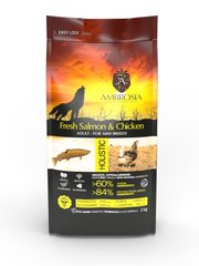 Ambrosia Adult Mini Dog Fresh Salmon & Chicken - Амброзия беззерновой корм для взрослых собак мини пород со свежим лососем и курицей 2 кг