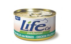 LifeCat консерва для котов курица с говядиной 85 г