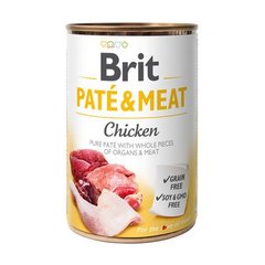 Brit Pate & Meat Dog Chicken - Паштет с целыми кусочками курицы и говядины, 400 г