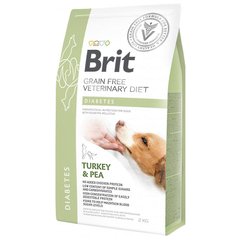 Brit GF Veterinary Diet Dog Diabetes - Беззерновий сухий корм для собак при цукровому діабеті з індичкою та горохом 2 кг