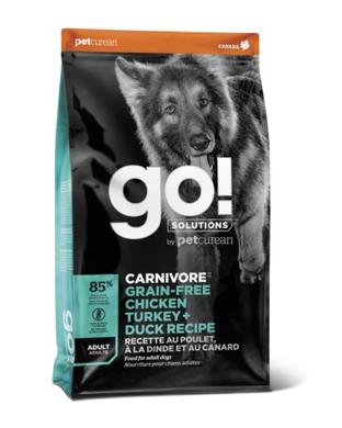 GO! Carnivore Grain Free Chicken, Turkey + Duck Adult Dog Formula - Гоу! Беззерновий сухий корм для цуценят та дорослих собак з куркою, індичкою, лососем та качкою 10 кг