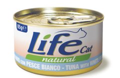 LifeCat консерва для котів тунець біла риба 85 г