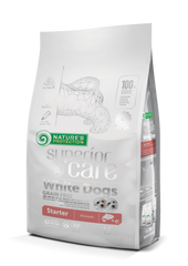 Nature's Protection Superior Care White Dogs Grain Free Starter All Breeds - Сухой беззерновой корм для щенков всех пород с белоснежной шерстью возрастом до 4 месяцев с лососем и крилем 17 кг