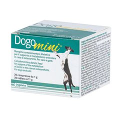 DOGOmini - Дієтична добавка для підтримки здоров'я суглобів та кісток у собак дрібних порід та котів, 30 таблеток