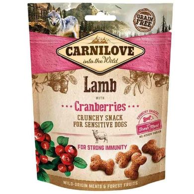 Carnilove Dog Crunchy Snack Crunchy Lamb with Cranberries - Карнілав ласощі для собак з чутливим травленням з ягням та журавлиною 200 г