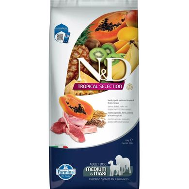 Farmina N&D Tropical Medium Maxi Lamb - корм Фармина для собак средних и крупных пород с ягненком и тропическими фруктами 10 кг