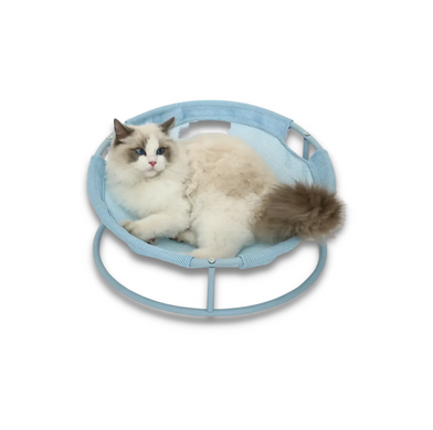 Сложенный лежак для домашних животных Misoko Pet bed round, 45x45x22 см, голубой