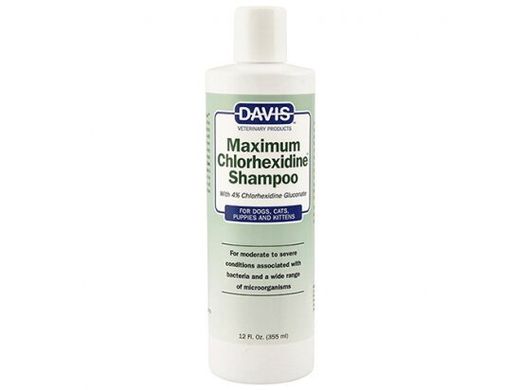 Davis Maximum Chlorhexidine Shampoo - Девіс шампунь з 4% хлоргексидином для собак та котів захворюваннями шкіри та шерсті 355 мл