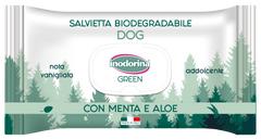 Inodorina Salv Green Addolcente - Біорозкладні серветки для собак з м'ятою та алоє, 30 шт