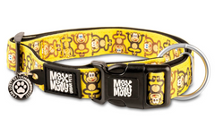 Max & Molly Smart ID Collar Monkey Maniac/XS - Нашийник Smart ID жовтий з принтом мавпочок