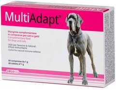 MultiAdapt - Диетическая добавка для стимулирования естественной иммунной защиты и нормального энергетического обмена у собак и кошек, 60 таблеток