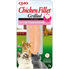INABA Grilled - Ласощі для котів з курячим філе на грилі в бульйоні з краба 25 г