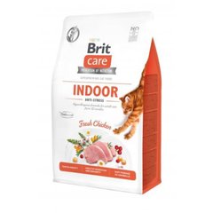 Brit Care Cat Grain Free Indoor Antistress - Беззерновой сухой корм для взрослых кошек от 12 месяцев с курицей 2 кг