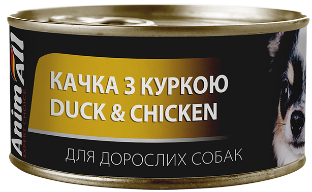 AnimAll Duck & Chicken - Влажный корм для собак с уткой и курицей 85 г