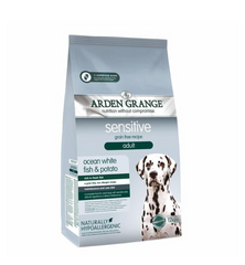 Arden Grange Adult Dog Sensitive - Арден Гранж сухой корм для взрослых собак с деликатным желудком и чувствительной кожей с океанической белой рыбой и картофелем 12 кг