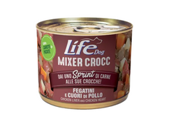 LifeDog Mixer Crocc консерва для собак с куриными сердечками и печенью 150 г