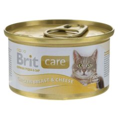 Brit Care Cat Chicken Breast & Cheese - Консерва для кошек с куриной грудкой и сыром 80 г