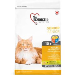 1st Choice Senior Mature Less Active - Сухой корм для пожилых или малоактивных котов с курицей 350 г