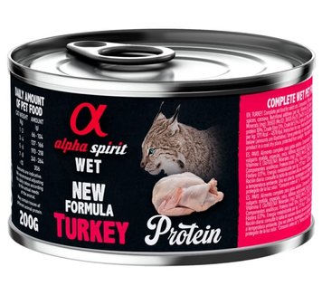 Alpha Spirit Cat Turkey Protein - Влажный корм для взрослых кошек с индейкой 200 г