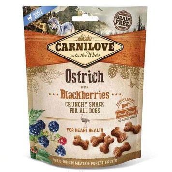 Carnilove Dog Crunchy Snack Ostrich with Blackberries - Карнилав лакомство для взрослых собак всех пород с мясом страуса и ежевикой 200 г