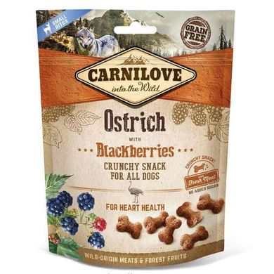 Carnilove Dog Crunchy Snack Ostrich with Blackberries - Карнілав ласощі для дорослих собак всіх порід з м'ясом страуса та ожиною 200 г