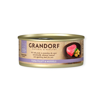 Grandorf Tuna Fillet & Mussels корм для кошек, с тунцем и мидиями - 70 г