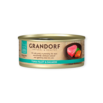 Grandorf Tuna Fillet & Salmon корм для кошек, из филе тунца и лосося - 70 г