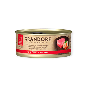 Grandorf Tuna Fillet & Shrimps корм для кошек, с тунцем и креветками - 70 г