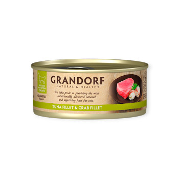 Grandorf Tuna Fillet & Crab Fillet корм для кошек, с тунцем и крабом - 70 г