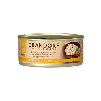 Grandorf Chicken & Duck Fillet корм для котів, з курячою грудкою та качиним філе - 70 г
