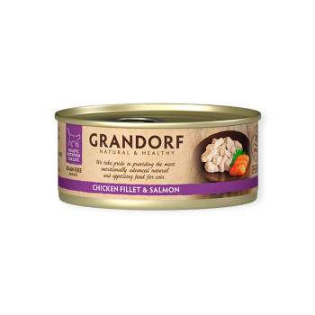 Grandorf Chicken Fillet & Salmon корм для котів, з курячою грудкою та лососем - 70 г