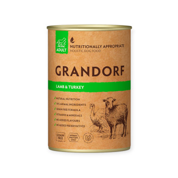 Grandorf Lamb & Turkey Adult корм для дорослих собак, з ягням та індичкою - 400 г