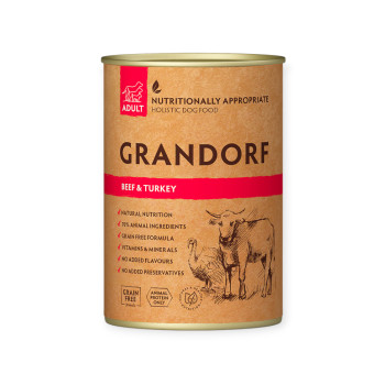 Grandorf Beef & Turkey Adult влажный корм для взрослых собак, с говядиной и индейкой - 400 г