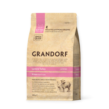 Grandorf Lamb & Turkey Kitten корм для кошенят, з ягням та індичкою - 400 г